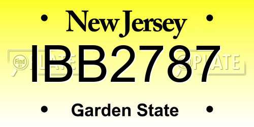 IBB2787 New Jersey License Plate
