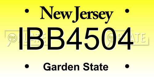 IBB4504 New Jersey License Plate