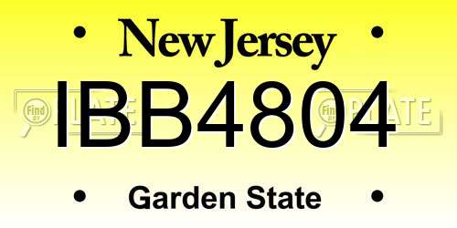 IBB4804 New Jersey License Plate