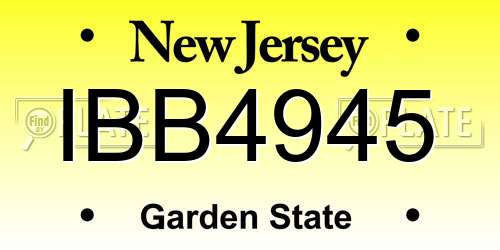 IBB4945 New Jersey License Plate