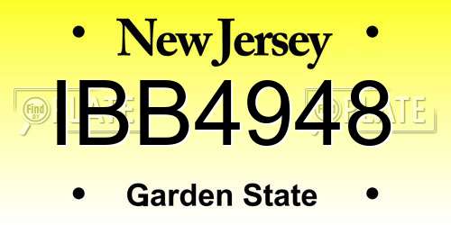 IBB4948 New Jersey License Plate