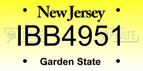 IBB4951 New Jersey License Plate