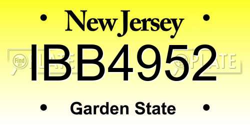 IBB4952 New Jersey License Plate