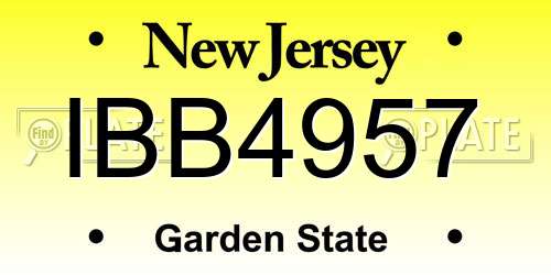 IBB4957 New Jersey License Plate
