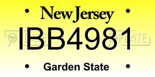 IBB4981 New Jersey License Plate