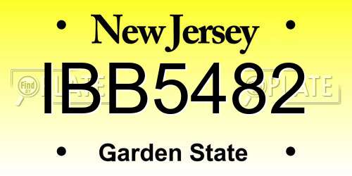 IBB5482 New Jersey License Plate