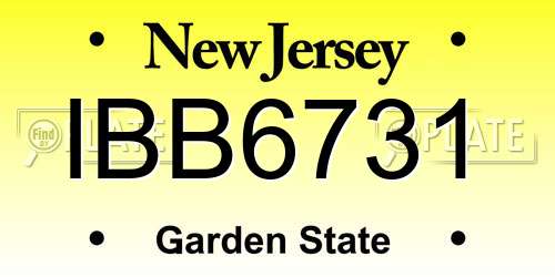 IBB6731 New Jersey License Plate