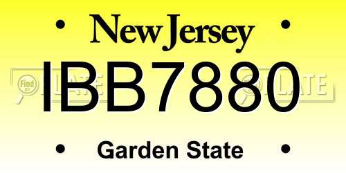 IBB7880 New Jersey License Plate