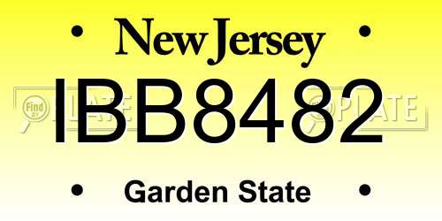 IBB8482 New Jersey License Plate