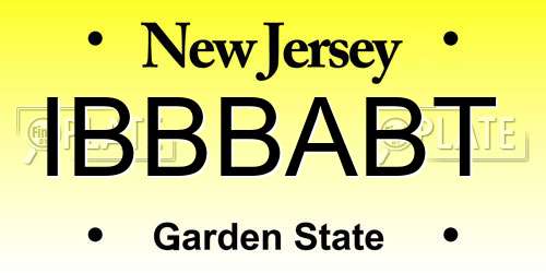 IBBBABT New Jersey License Plate