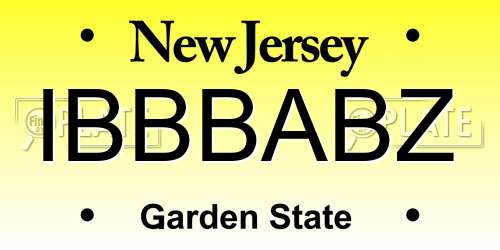 IBBBABZ New Jersey License Plate