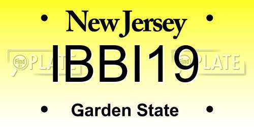IBBI19 New Jersey License Plate