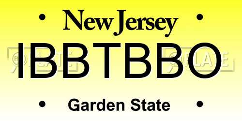 IBBTBBO New Jersey License Plate
