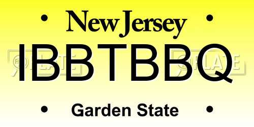 IBBTBBQ New Jersey License Plate