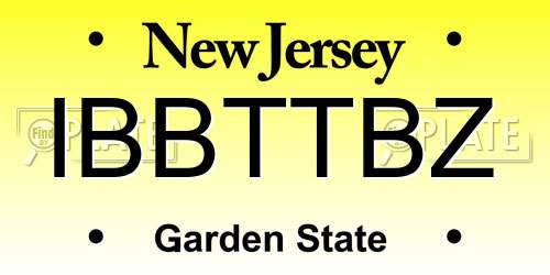 IBBTTBZ New Jersey License Plate