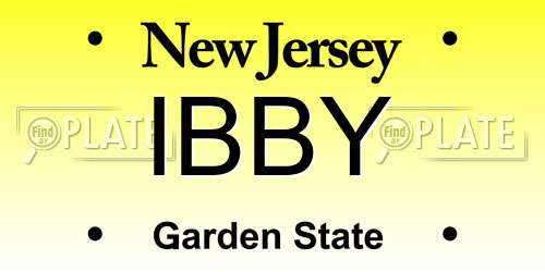 IBBY New Jersey License Plate