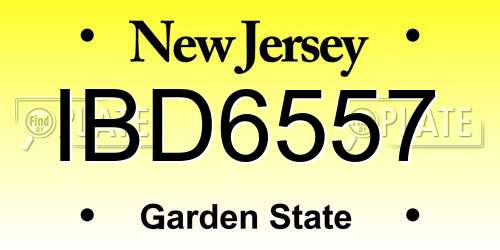 IBD6557 New Jersey License Plate