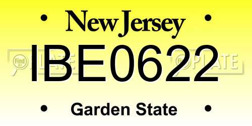 IBE0622 New Jersey License Plate