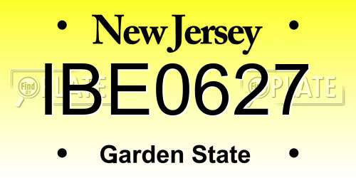 IBE0627 New Jersey License Plate