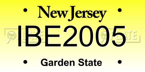 IBE2005 New Jersey License Plate