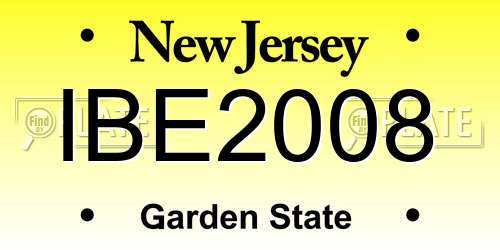 IBE2008 New Jersey License Plate