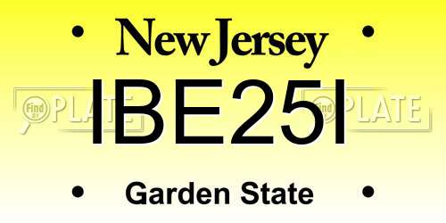 IBE25I New Jersey License Plate