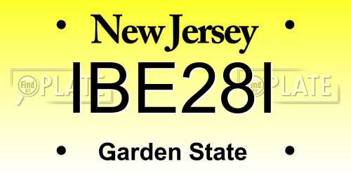 IBE28I New Jersey License Plate