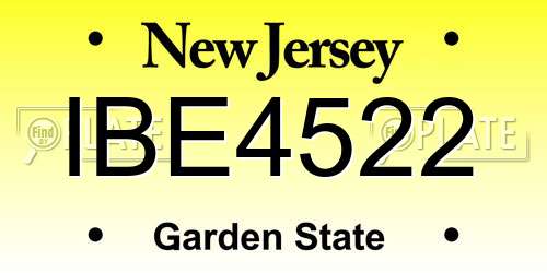 IBE4522 New Jersey License Plate
