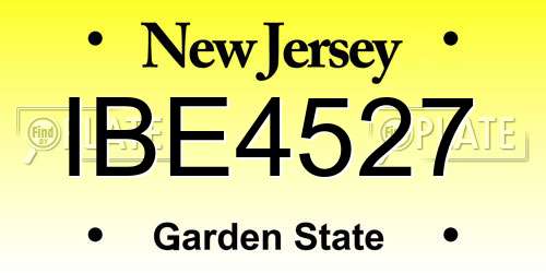 IBE4527 New Jersey License Plate