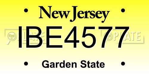 IBE4577 New Jersey License Plate