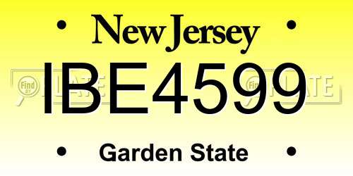 IBE4599 New Jersey License Plate