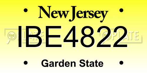 IBE4822 New Jersey License Plate