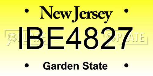 IBE4827 New Jersey License Plate