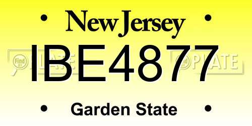 IBE4877 New Jersey License Plate