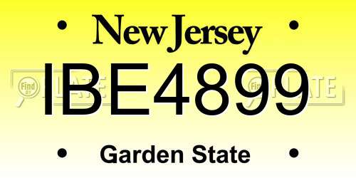 IBE4899 New Jersey License Plate