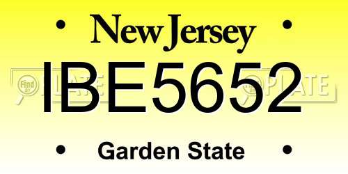 IBE5652 New Jersey License Plate