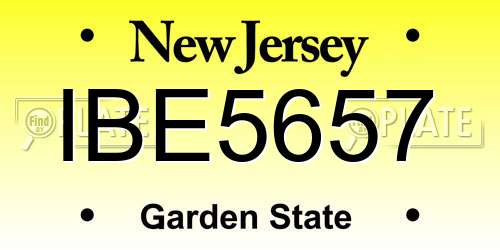 IBE5657 New Jersey License Plate