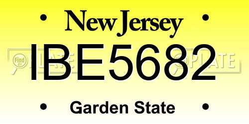 IBE5682 New Jersey License Plate