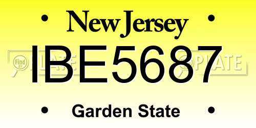 IBE5687 New Jersey License Plate