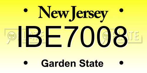 IBE7008 New Jersey License Plate
