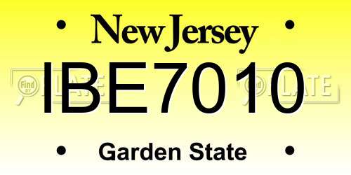IBE7010 New Jersey License Plate
