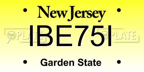 IBE75I New Jersey License Plate