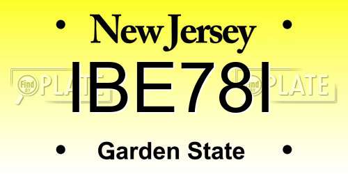 IBE78I New Jersey License Plate
