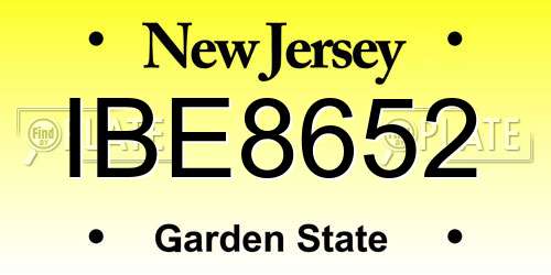 IBE8652 New Jersey License Plate