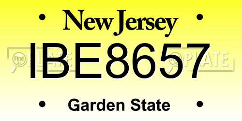 IBE8657 New Jersey License Plate