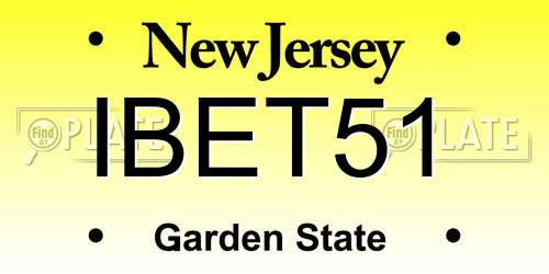 IBET51 New Jersey License Plate
