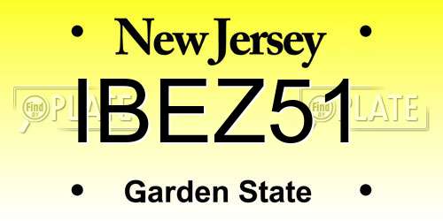 IBEZ51 New Jersey License Plate