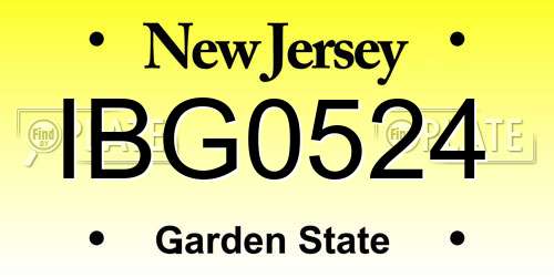 IBG0524 New Jersey License Plate