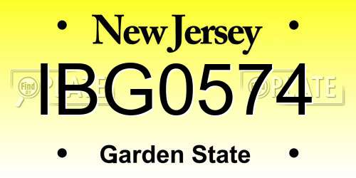 IBG0574 New Jersey License Plate
