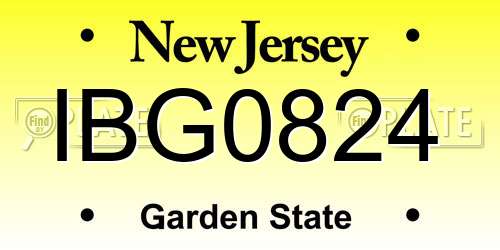 IBG0824 New Jersey License Plate
